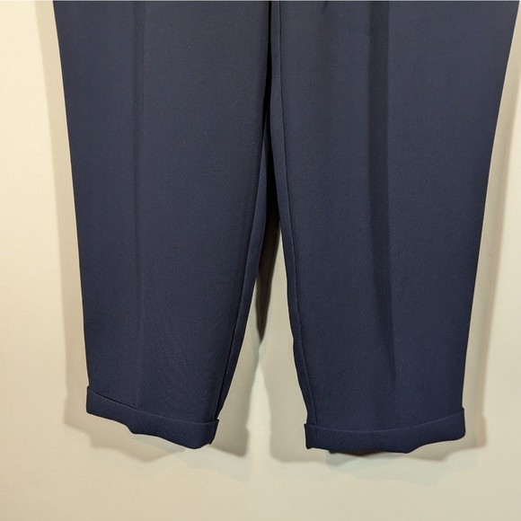 J.Crew Women Size 6 Navy Blue Polyester Drawstring Ankle Pants - Picture 3 of 7